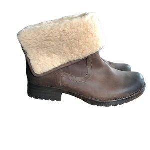 Tara M. Tori Brown Burnished Leather Convertible Fold Over Boot Size 9.5